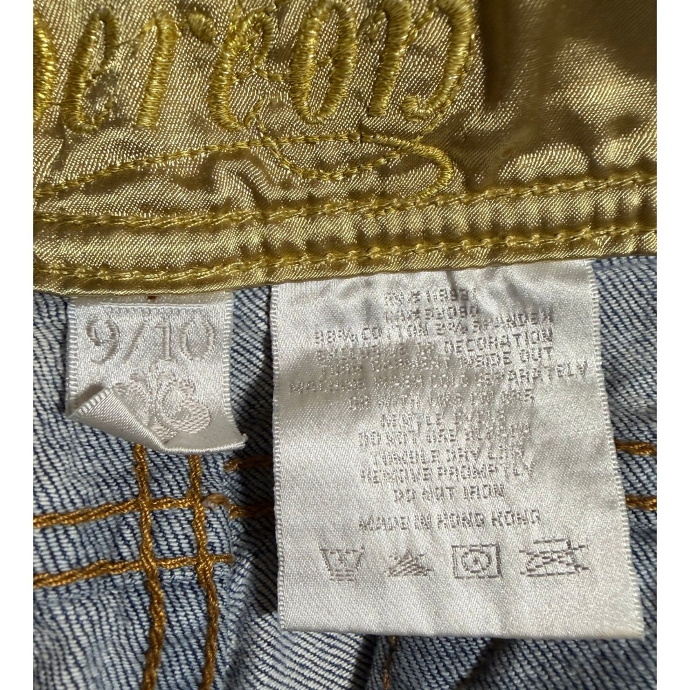 Retro Dereon Jeans 9/10 Blue Bootcut Embroidered Pocket Y2K McBling Denim Pants - Picture 3 of 13